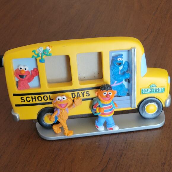 Sesame Street 123 School Days Bus Ceramic  Picture Frame Vintage 2003 - Picture 1 of 7
